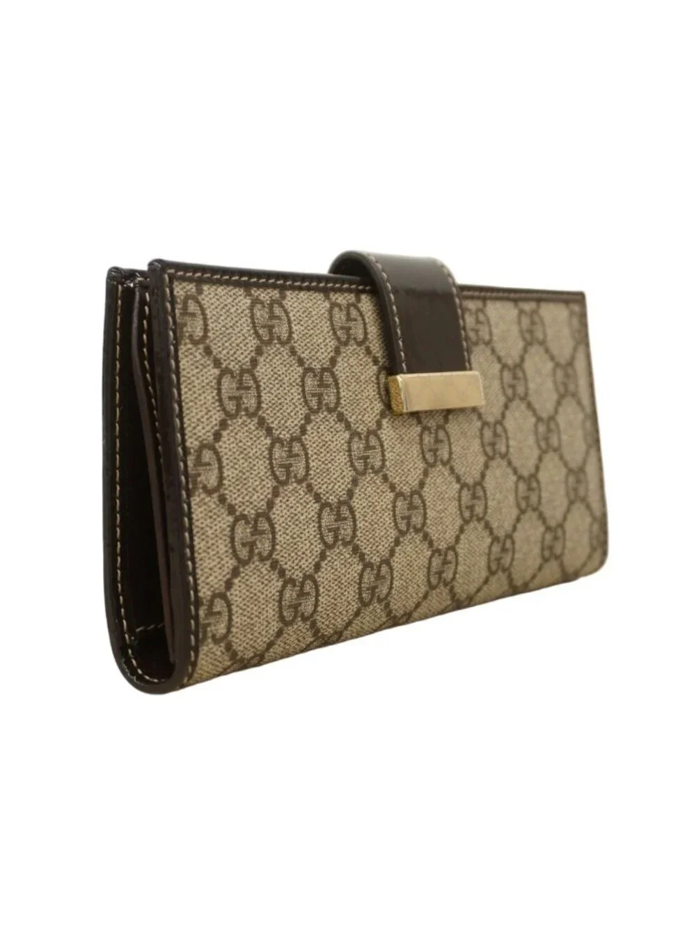 ★SOLD★ Gucci Wallet GG Supreme Brown Gold - Picture 2 of 9